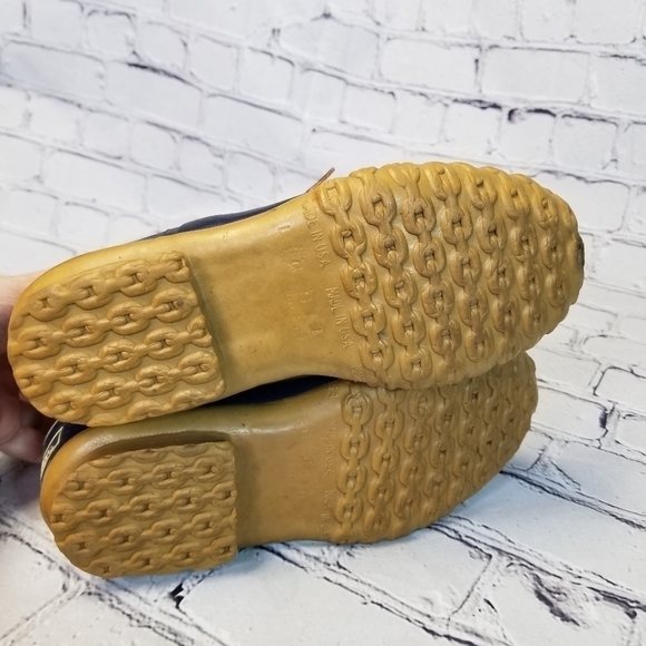 LL BEAN Boots blue rubber leather 6 - Picture 9 of 13